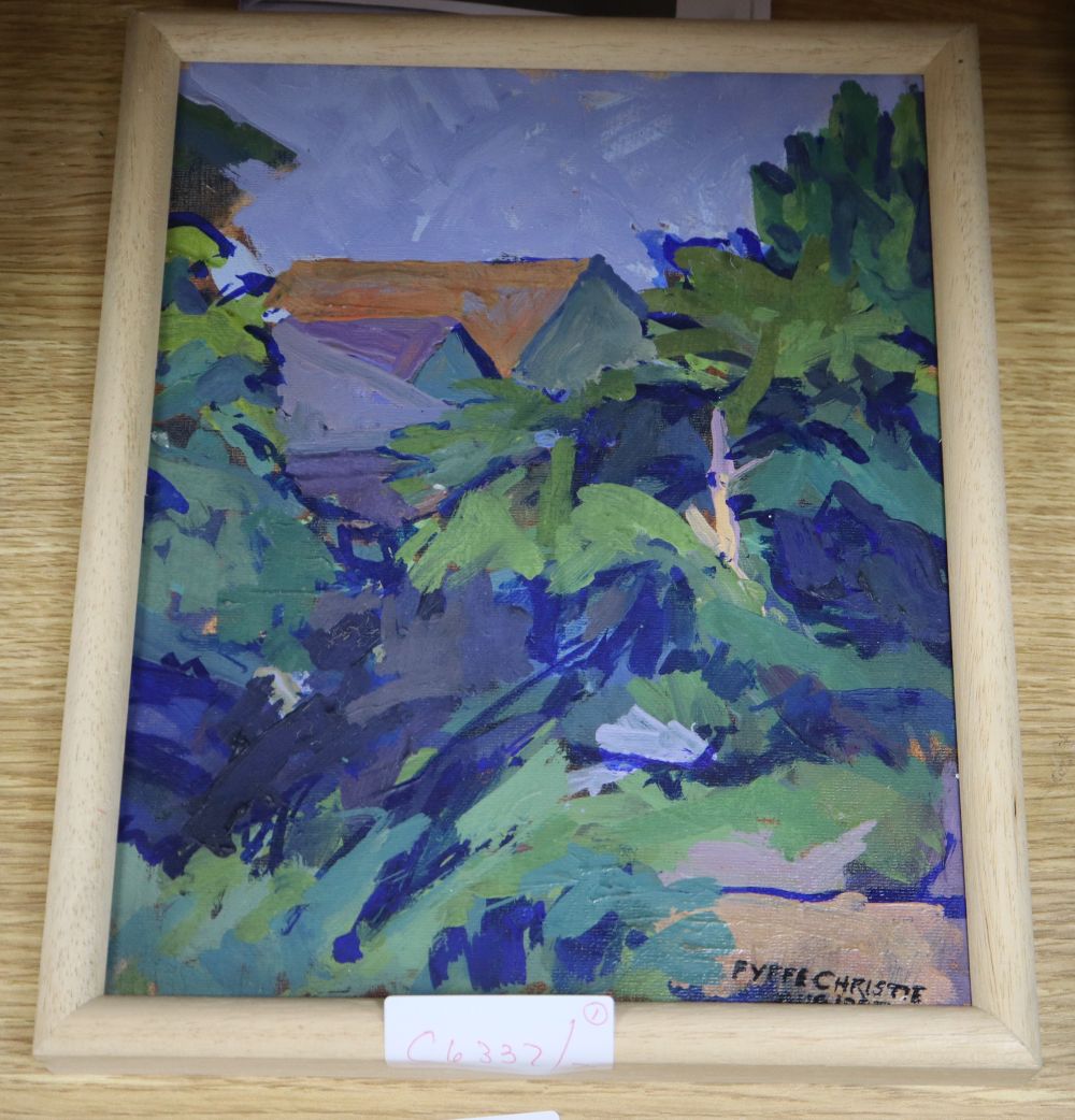 Fyffe Christie (1918-1979), oil on board, Blackheath 1967, signed, 25 x 20cm